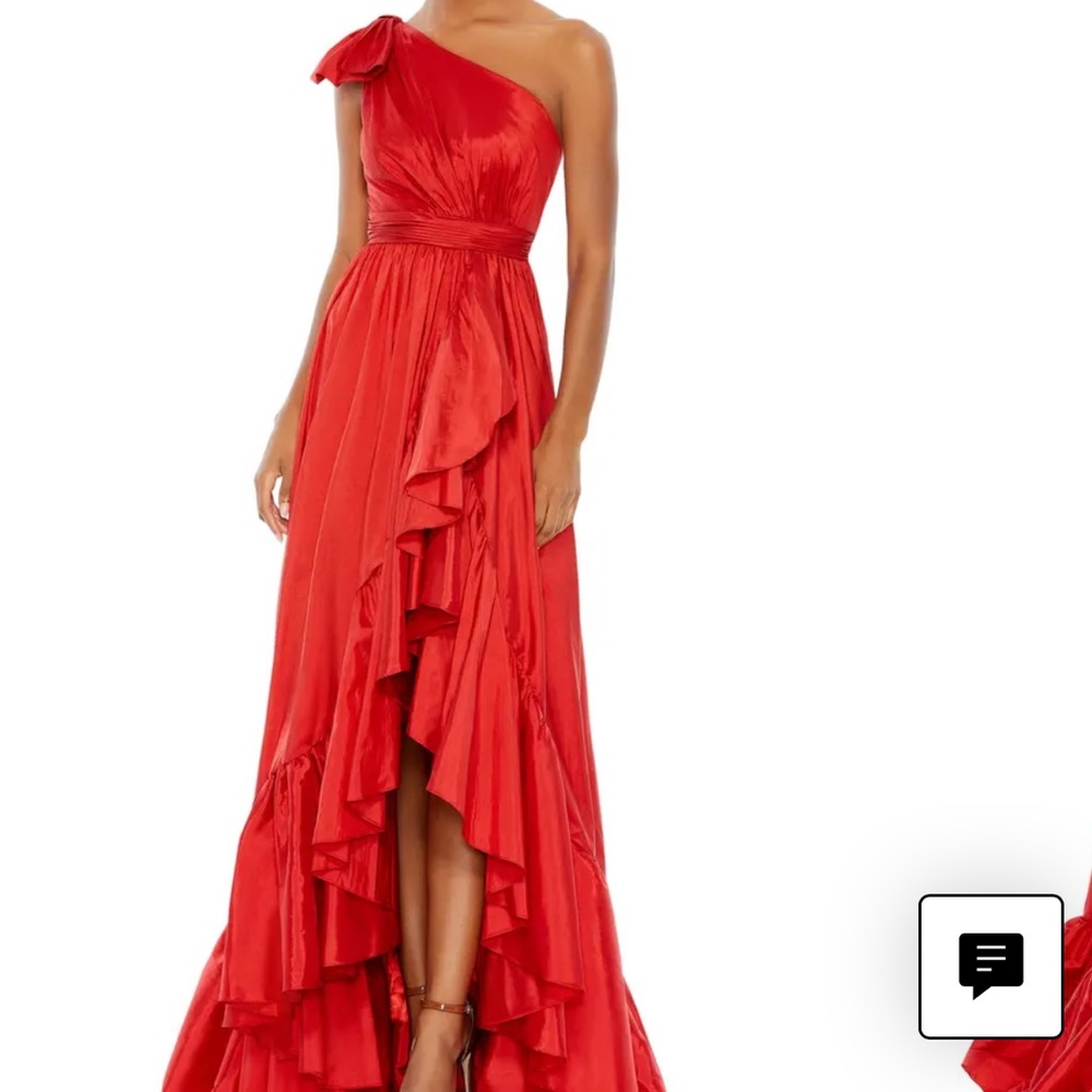 Perfect Holiday Dress! Mac Duggal - One Shoulder Ruffle Taffeta Gown